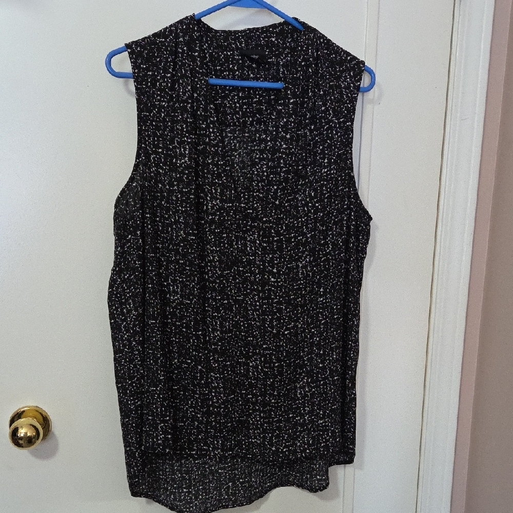 Massimo Black and White Speckled Blouse
